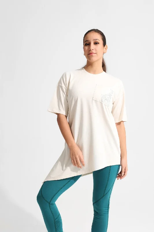 Arctic Wolf Oversized Absrtact Tee Graphic Embroidered Appliqued