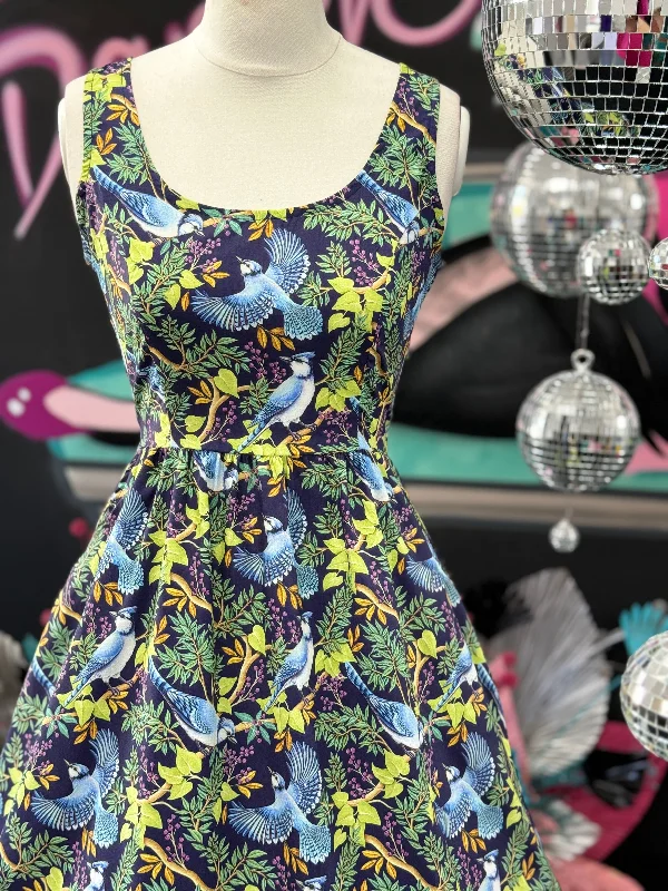 Birds Fit and Flare Dress