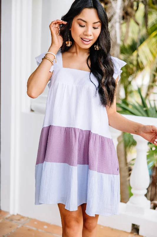 Feeling So Sweet Blue Colorblock Dress