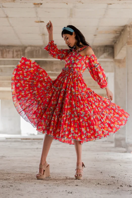 Iris Frill Dress
