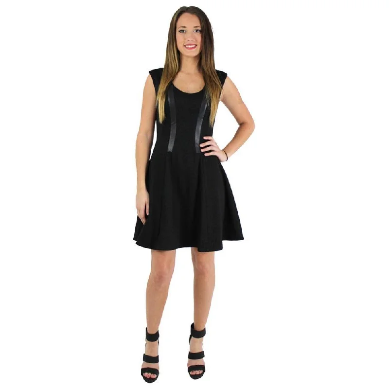 Jessica Simpson - Faux Leather Short A-line Dress JS4B6549SC