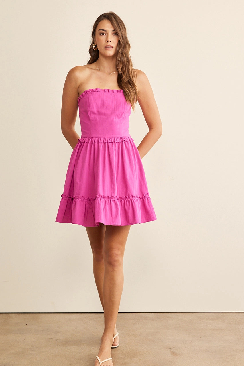 Leah Ruffled Tube Dress- FINAL SALE ITEM