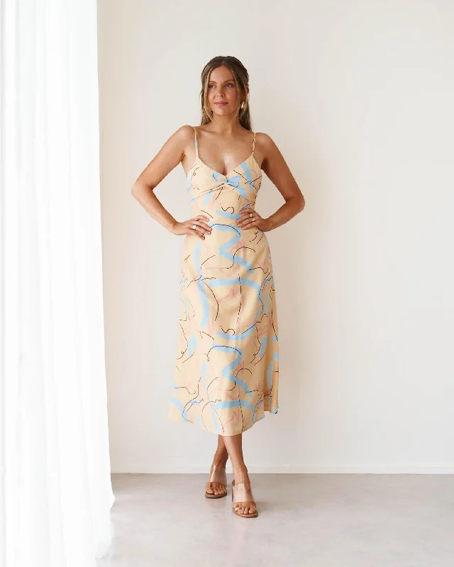 Lyra Dress-Yellow Print