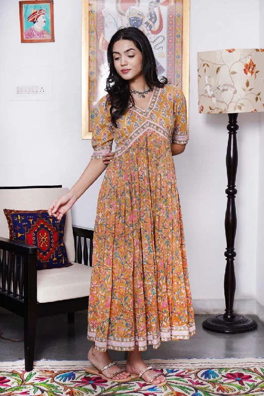 Mustard Pink Buti Nyra Cut Dress