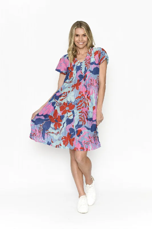 One Summer Nicola Cap Sleeve Dress Multi 10