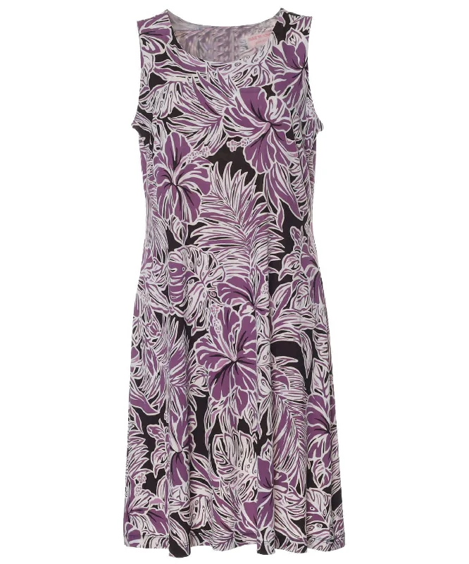 Poly Span Hibiscus Short Knit Pull Over Dress