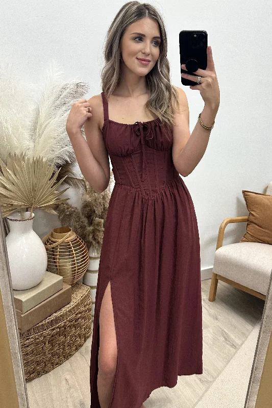 "Posh Vision" Dress (Brick)