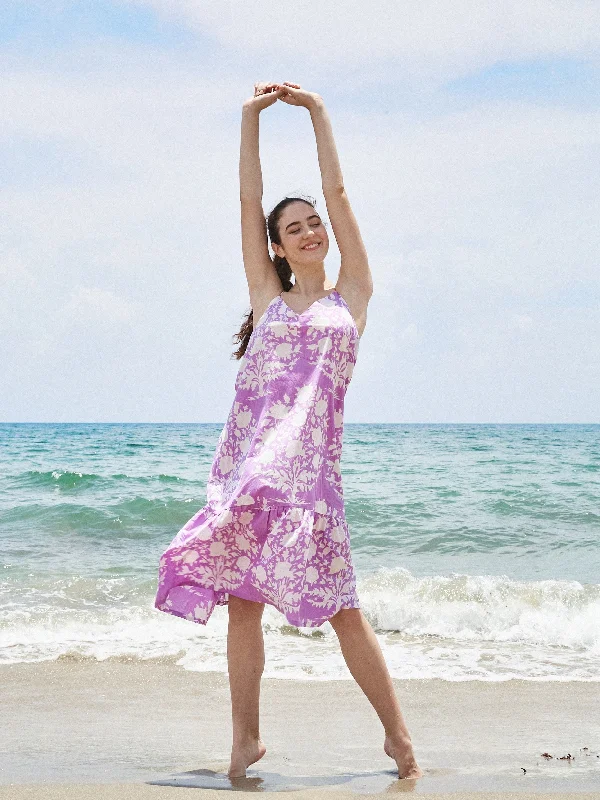 Spaghetti Strap Long Dress | Tree of Life Lavender