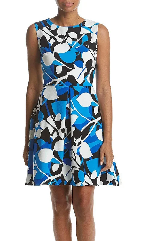 Taylor - Printed Jewel Neck A-line Dress 9612MJSC