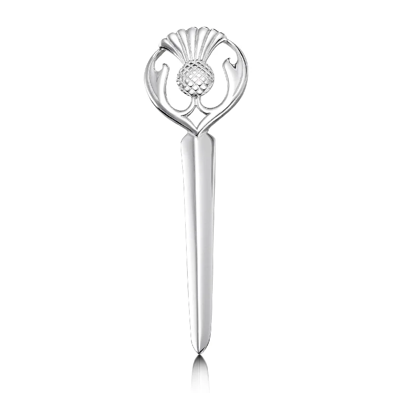 Thistle Dress Kilt Pin in Sterling Silver