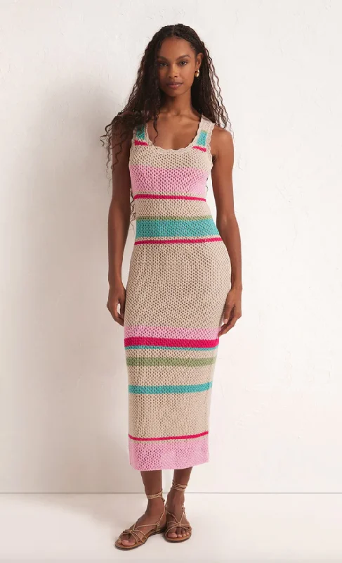 Z Supply Ibiza Stripe Crochet Sweater Dress