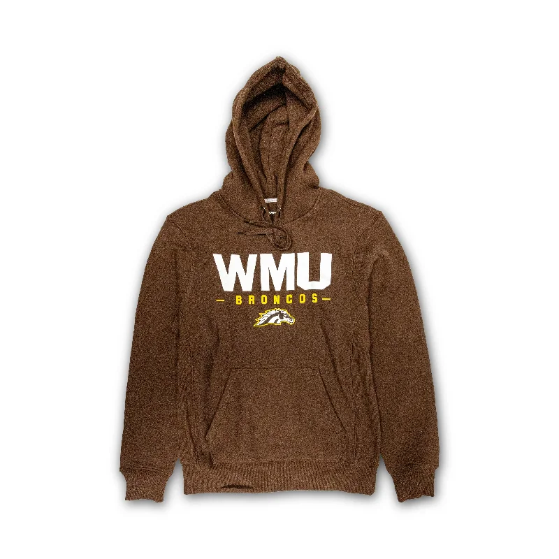 Western Michigan Broncos Super Heavyweight Hoodie Hoodie with Side Slits Relaxed Casual